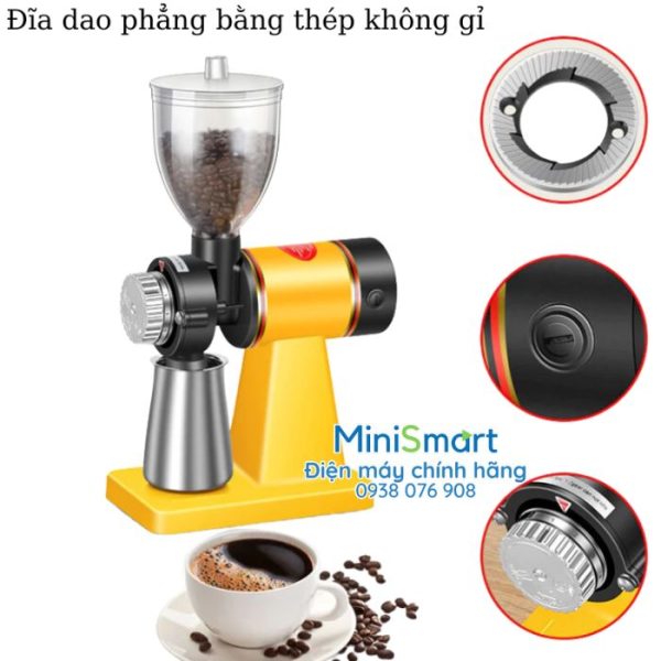 Máy xay cafe mini ca đựng bột inox